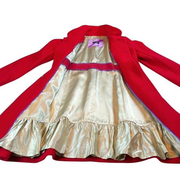 J. Crew Red Wool Blend 3/4 Length Dress Coat - Picture 8 of 10